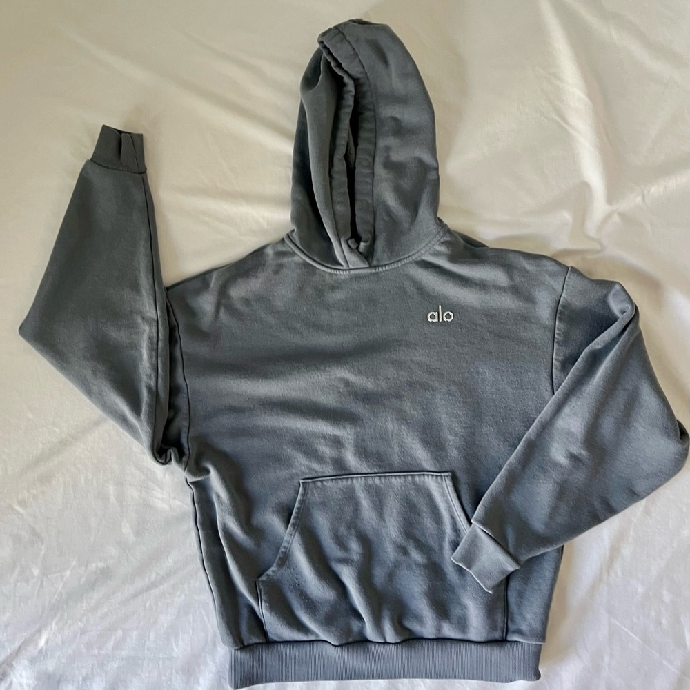 ALO ACCOLADE HOODIE STEEL GREY UNISEX SIZE XXS